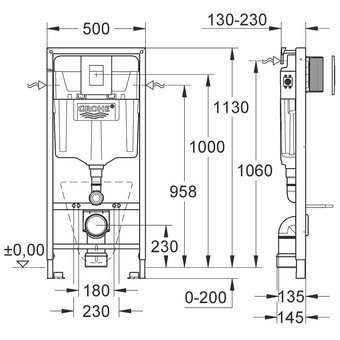  Инсталляция для унитаза Grohe Rapid SL 38775001 