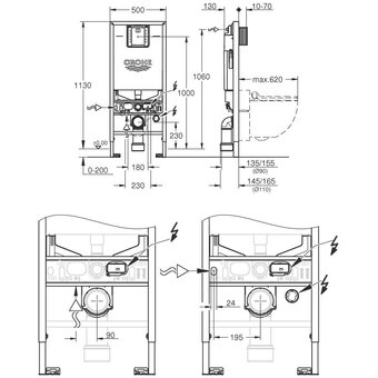  Система инсталляции для подвесного унитаза GROHE Rapid SLX 39596000 