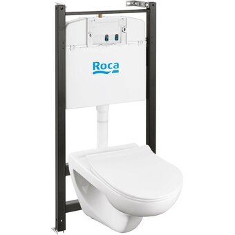  Унитаз подвесной с инсталляцией Roca Victoria Pack 893105010+Slim сиденье дюропласт 