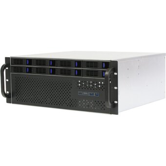  Корпус Procase ES408XS-SATA3-B-0 4U Rack server case (8 SATA3/SAS 12Gb hotswap HDD), черный, без блока питания, глубина 400мм, MB 12"x13" 