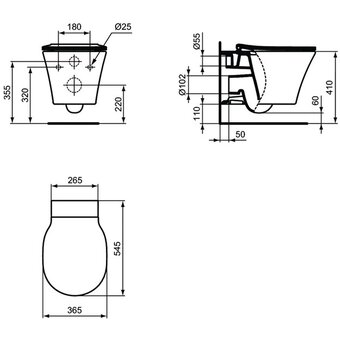  Унитаз подвесной с инсталляцией и кнопкой Ideal Standard ProSys R031001 