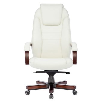  Кресло руководителя Бюрократ T-9923WALNUT слоновая кость кожа крестовина металл/дерево 