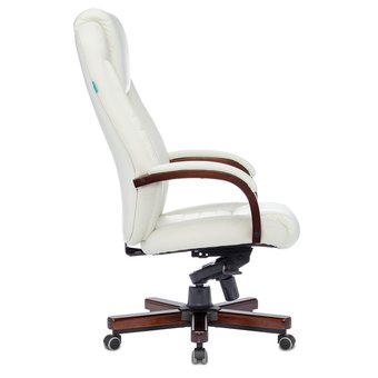  Кресло руководителя Бюрократ T-9923WALNUT слоновая кость кожа крестовина металл/дерево 