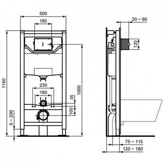  Унитаз с инсталляцией Ideal Standard Connect AquaBlade E211601 