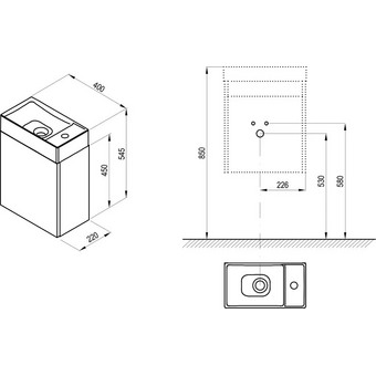  Тумба под умывальник RAVAK SD Veda X000001386 белая 