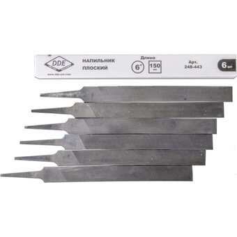  Напильник плоский DDE 248-443 15,3 см - 6" (уп. 12 шт в коробке) 
