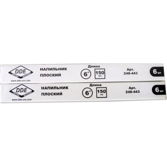  Напильник плоский DDE 248-443 15,3 см - 6" (уп. 12 шт в коробке) 