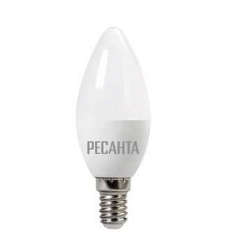  Лампа светодиодная Ресанта LL-R-C37-6W-230-4K-E14 
