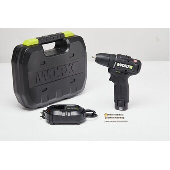  Дрель-шуруповерт WORX WE210.2 Professional 12В, 38Нм, 2Ач х2, ЗУ 1,5 Ач, кейс 