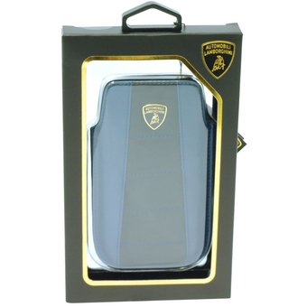  Кожаный чехол с выдвижной системой для iPhone 4/4s Lamborghini Gallardo-D1 (синий/черный) 