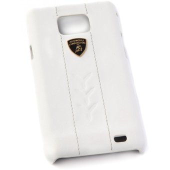  Чехол клип-кейс кожа для Samsung Galaxy S2 Lamborghini Performate-D1 (белый) 