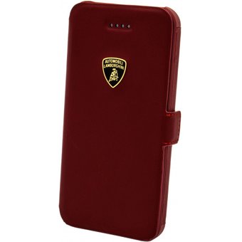  Чехол книга-кейс кожа Lamborghini Diablo для iPhone 5C (красная) 