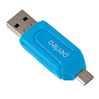  Картридер Perfeo PF-VI-O004 Blue, мультиформат, USB2.0 