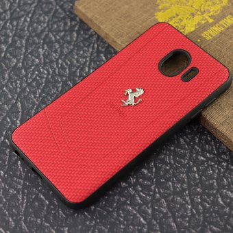  Накладка силикон Ferrari Samsung J4 красный 