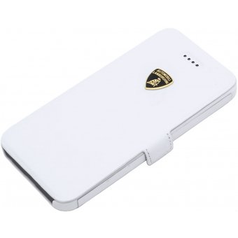  Чехол книга-кейс кожа Lamborghini Diablo для iPhone 5C (белая) 