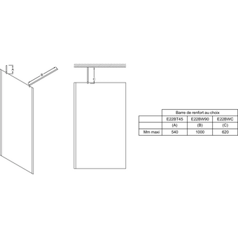  Штанга JACOB DELAFON E22BT-GA с поворотным механизмом 