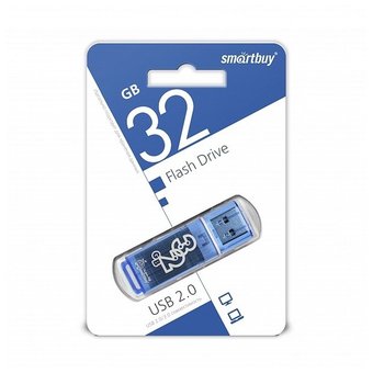  Флешка SmartBuy 32Gb Glossy series Blue 