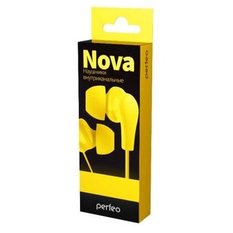  Наушники внутриканальные Perfeo Nova желтые 