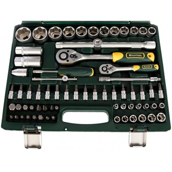  Набор торцовых головок Kraftool Expert Qualitat Super Lock 27887-H82 z02 с присоединит квадратом/82 предмета 