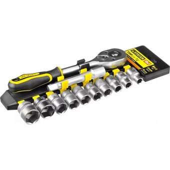  Набор торцовых головок Stayer Standard 27754-H12 1/4" на пластиковом рельсе/трещотка/удлинитель/4-13мм/12 предметов 