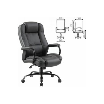  Кресло офисное BRABIX Heavy duty HD-002 531829 усиленная конструкция, нагрузка до 200 кг, экокожа 