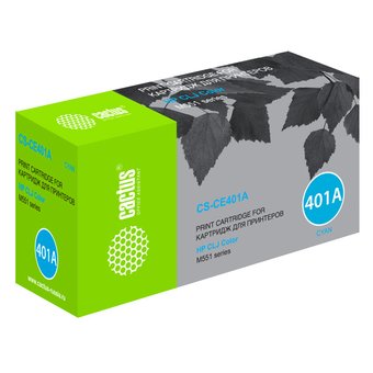  Картридж Cactus CS-CE401A для HP CLJ Color M551 series голубой 6000 стр 