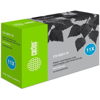  Картридж Cactus CS-Q6511X для принтеров HP LaserJet 2410/2420/2420DN/2430 12000 стр. 