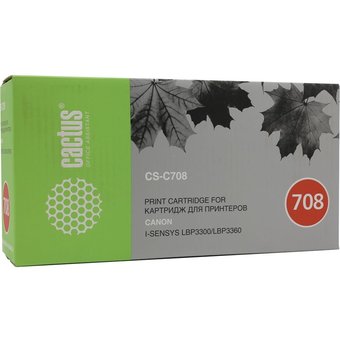  Тонер Картридж Cactus CS-C708 черный для Canon i-SENSYS LBP3300 LBP3360 (2500стр.) 