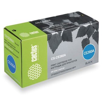  Картридж Cactus CS-CE260A для принтеров HP Сolor LaserJet CP4025/CP4525/CM4540 черный 8500 стр. 