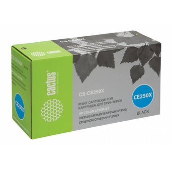  Тонер Картридж Cactus CS-CE250X черный для HP CLJ CP3525/CM3530 (10500стр.) 