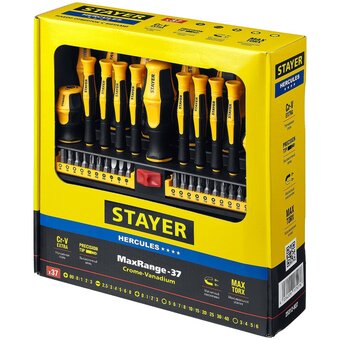  Набор отверток реверсивных Stayer Master 25312-H37 с насадками 37 предметов 