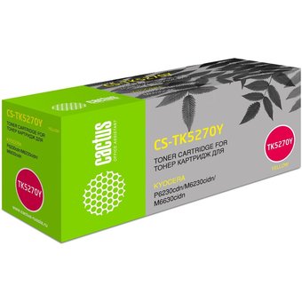  Тонер Картридж Cactus CS-TK5270Y желтый (6000стр.) для Kyocera ECOSYS P6230cdn, M6230cidn, M6630cidn 
