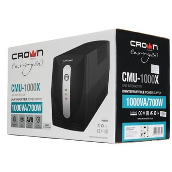  ИБП Crown CMU-1000X (1000VA/700w; Line Interactive;3 х EURO; 12V7AH х 2) 