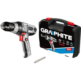  Дрель-шуруповерт GRAPHITE 58G792 электрическая , чемодан 