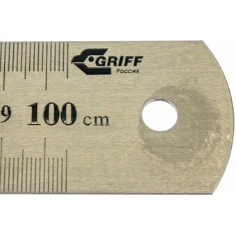  Линейка металлическая Griff D112020 1000x35x15мм с двусторонней шкалой 