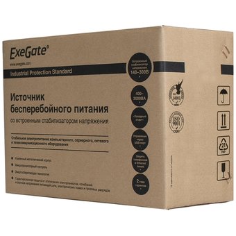  ИБП ExeGate EP285555RUS Power Back BNB-650.LED.AVR.EURO.RJ.USB (650VA/360W, LED, AVR,2 евророзетки, RJ45/11, USB, Black) 