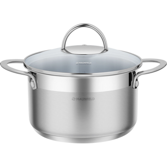  Кастрюля MAUNFELD Gerda MCS58S07 из нерж со стекл. крышкой, 24см, 5,8л 
