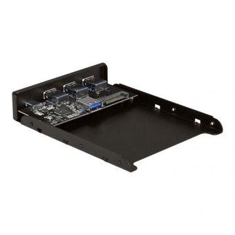  Планка USB на переднюю панель ExeGate U3H-623, 3,5", 3*USB3.0+1*TypeC, черная, металл, подсоединение к мат. плате 283579 