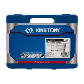  Набор ключей комбинированных KING TONY 13013MR трещоточных 8-19 мм, кейс, 13 предметов 