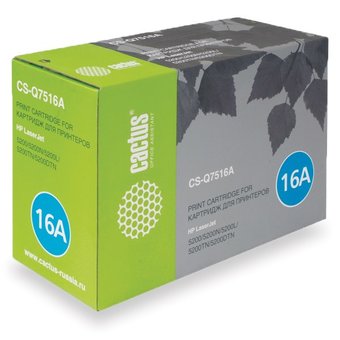  Тонер Картридж Cactus CS-Q7516AR черный для HP LaserJet 5200/5200N/5200L (12000стр.) 