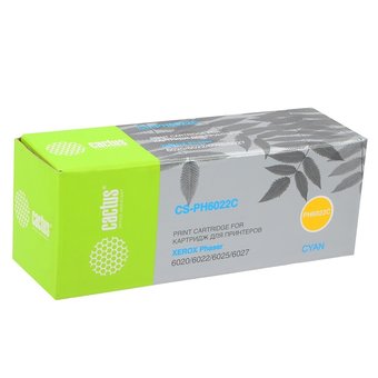  Тонер Картридж Cactus CS-PH6022C 106R02760 голубой для Xerox Phaser 6020/6022/WC6025/6027 (1000стр.) 