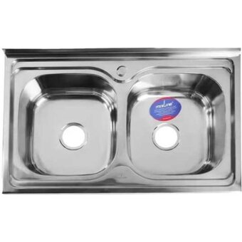  Мойка Mixline 530528 50х80 0,6 выпуск 3 1/2 18см 2-х чаши с сифоном 