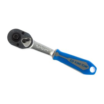  Ключ трещотка KING TONY 2771-55G 1/4", 134 мм, 24 зубца, флажковая с кнопкой, фиксатор 