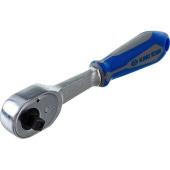  Ключ трещотка KING TONY 2771-55G 1/4", 134 мм, 24 зубца, флажковая с кнопкой, фиксатор 