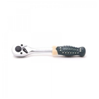  Ключ трещотка ROCKFORCE RF-802222 (17875) реверсивная усиленная изогнутая с резиновой ручкой 1/4 