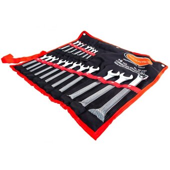  Набор ключей комбинированных ROCKFORCE RF-5281P/M-P(904) 18 предметов, на полотне 