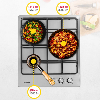  Варочная панель SImfer H45V30M420 газовая, с автоподжигом 