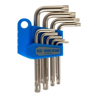  Набор ключей Torx KING TONY 20409PR Г-образных T10-T50, с отверстием, 9 предметов 