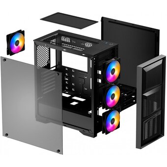  Корпус Deepcool Matrexx 55 Mesh 4FS (DP-ATX-MATREXX50-MESH-4FS), EATX, Midi-Tower, USB 3.0, RGB подсветка, черный, без БП 