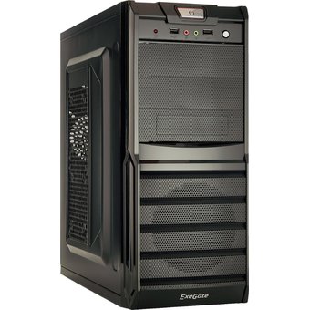  Корпус Exegate EX278399RUS Miditower Exegate XP-329S Black, ATX, XP500, Black,120mm, 2*USB, Audio 